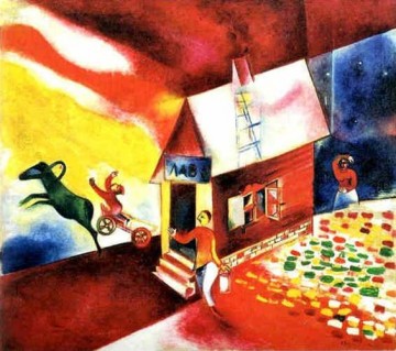 The Burning House contemporary Marc Chagall Oil Paintings